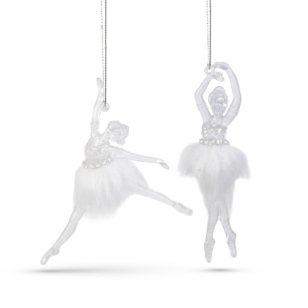 Ornament de Craciun - balerina acrilica - 14 x 4 x 4 cm - 2 buc/pachet ǀ 58512 - imagine 2