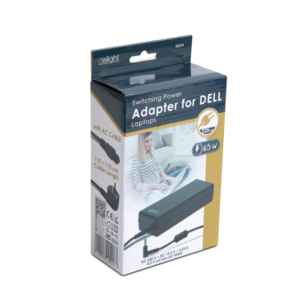 Adaptor pentru laptop Dell - 65W - 19.5V - 3.33A - 4.5 x 12.22 mm / 3 x 10 mm ǀ 55374 - imagine 2