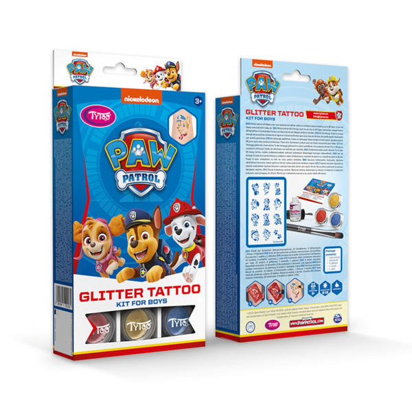 Set de tatuaje cu sclipici TyToo Paw Patrol pentru baieti ǀ TY50218