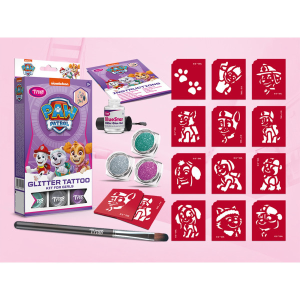 Set de tatuaje cu sclipici TyToo Paw Patrol pentru fete ǀ TY50210 - imagine 2