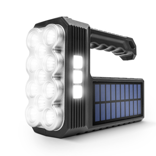 Lanterna solara LED COB - cu functie de lumina de lucru - 1200 mAh - MicroUSB - 1000 lumeni - IP55 ǀ 18581