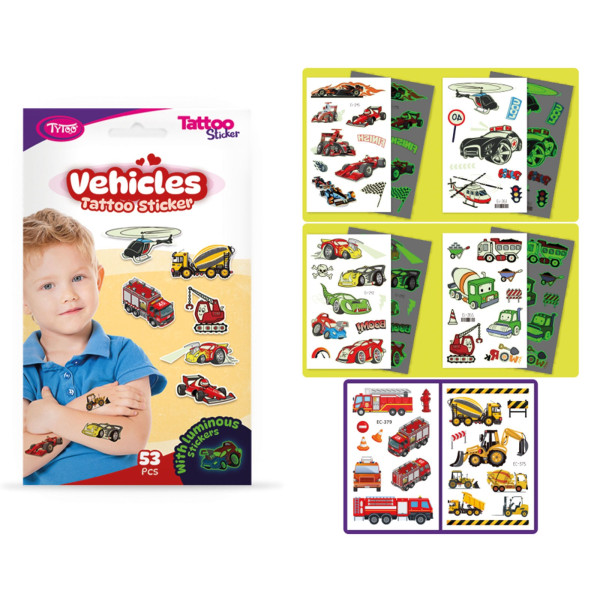 Set autocolante pentru tatuaj vehicul - 53 buc/pachet ǀ TY50272 - imagine 4