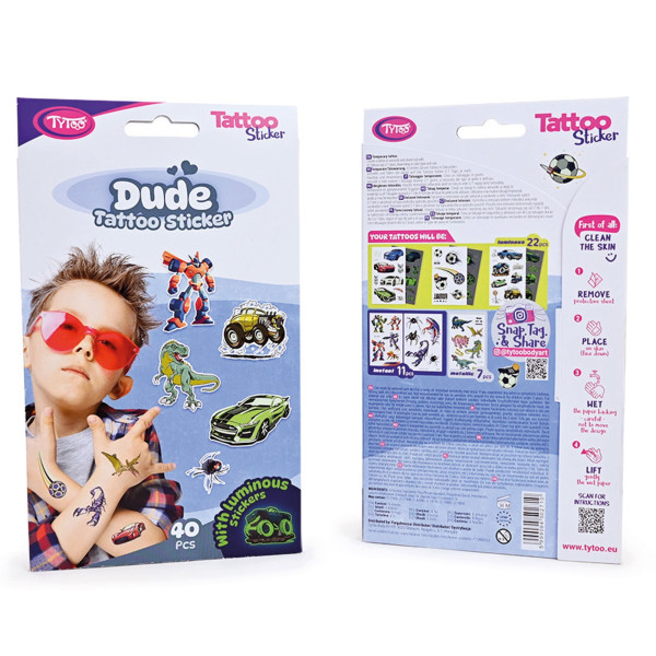 Set autocolante pentru tatuaje Dude - 40 buc/pachet ǀ TY50271