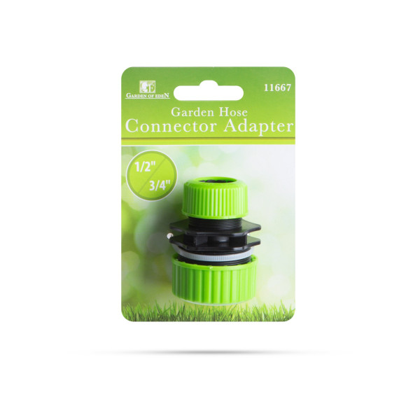 Adaptor conector pentru furtun - 1/2" - 3/4" - plastic - verde/negru ǀ 11667 - imagine 2