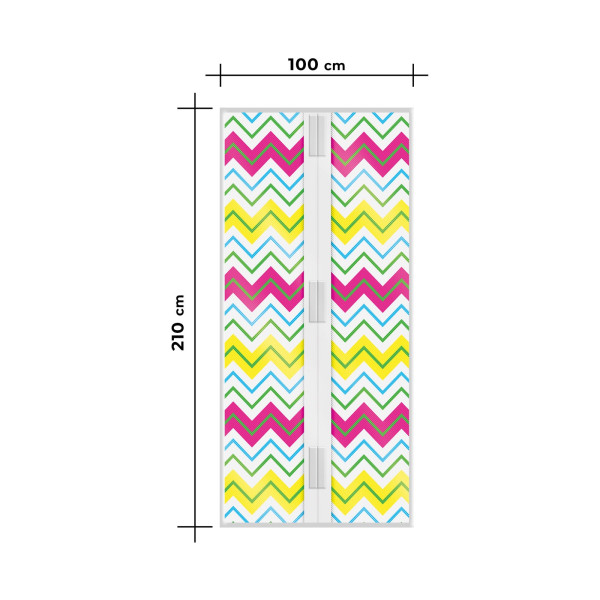 Perdea anti-tantari pt. usi cu inchidere magnetica- 100 x 210 cm „Zig-zag” ǀ 11398N - imagine 3