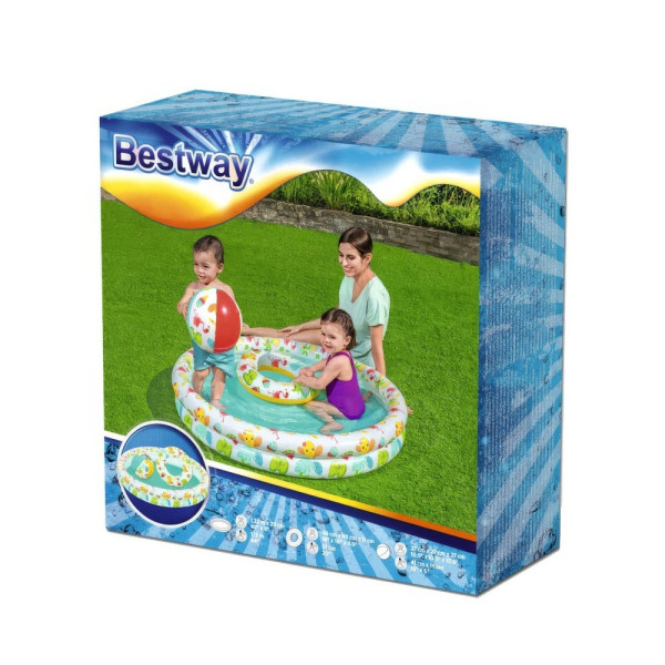 Set piscina gonflabila 3 in 1 - piscina, colac gonflabil, minge ǀ 56413 - imagine 6