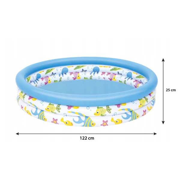 Piscina gonflabila pentru copii - Ocean - 122 x 25 cm - 140 L ǀ 56411 - imagine 4