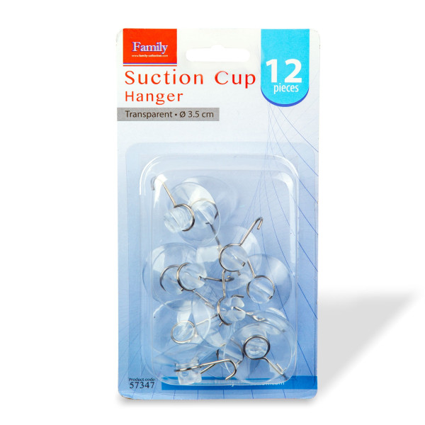 Carlig cu ventuza - 3,5 cm - transparent - 12 buc/pachet ǀ 57347