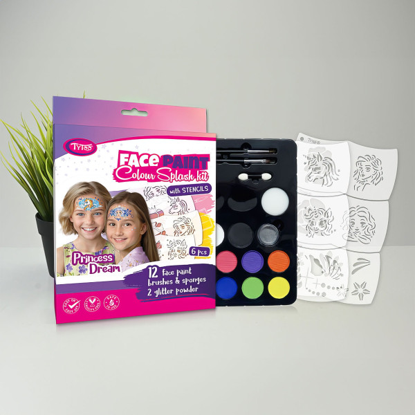 Set de vopsea pentru fata printesa Dream - 6 sabloane Tytoo ǀ TY50566