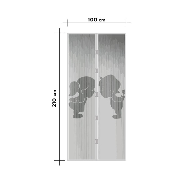 Perdea anti-tantari pt. usi inchidere magnetica 100 x 210 cm Model baiat+fata ǀ 11398F - imagine 4