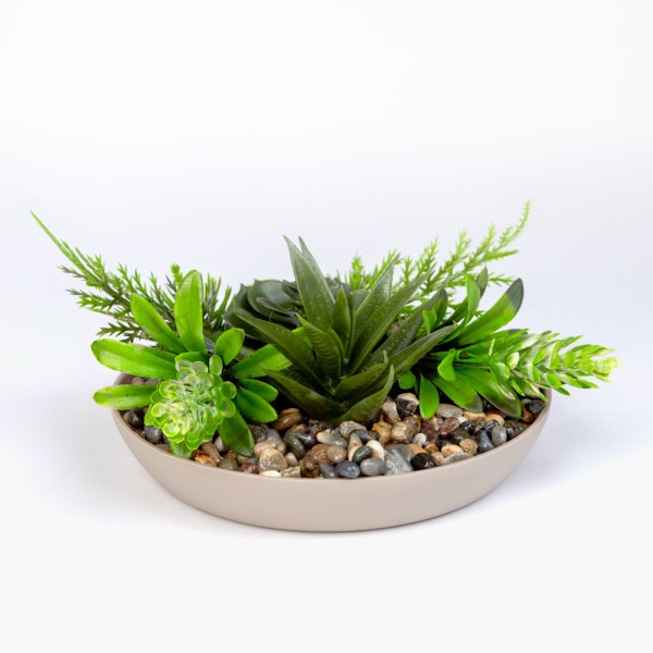 Decor plante artificiale - bol - 15 x 10 cm - 3 tipuri ǀ 11852 - imagine 3