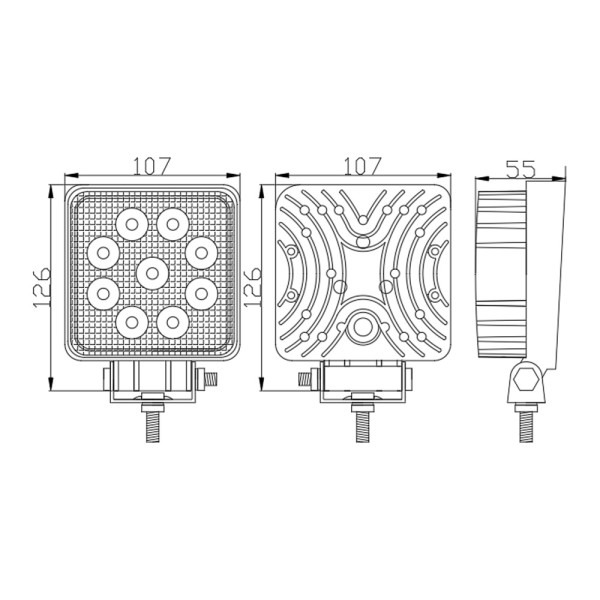 Proiector Led Auto Off Road - 27W - 9 SMD LED Carguard ǀ CLL011 - imagine 6