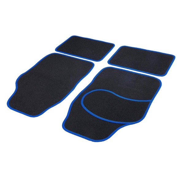 Set covorase auto textile universale Carguard 64 x 44 cm | 44 x 29 cm - negru - albastru ǀ PAT001