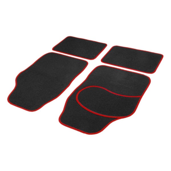 Set covorase auto textile universale Carguard 64 x 44 cm | 44 x 29 cm - negru - rosu ǀ PAT002