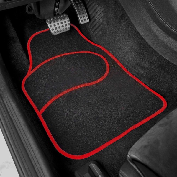 Set covorase auto textile universale Carguard 64 x 44 cm | 44 x 29 cm - negru - rosu ǀ PAT002 - imagine 3