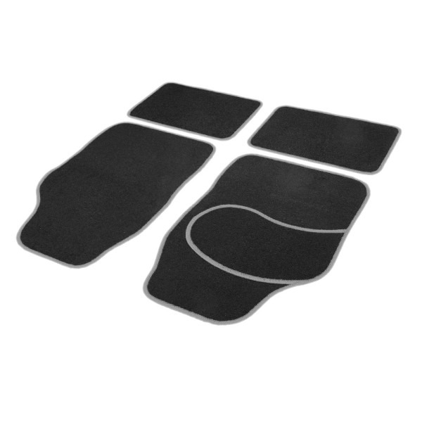 Set covorase auto textile universale Carguard 64 x 44 cm | 44 x 29 cm - negru - gri ǀ PAT003