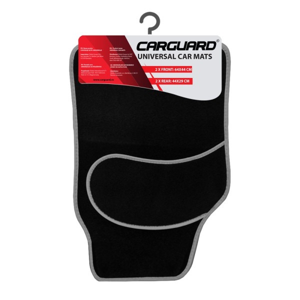 Set covorase auto textile universale Carguard 64 x 44 cm | 44 x 29 cm - negru - gri ǀ PAT003 - imagine 2