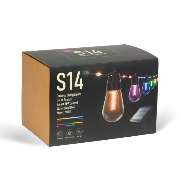 Sir de lumini solare inteligente - 84+15 LED-uri RGB - 14,5 m - bluetooth ǀ 11748 - imagine 7